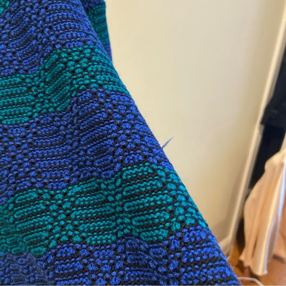 Grandpa Cosby Sweater Mens XL Relaxed Knit 90s Pullover Navy Green Cabincore - Picture 13 of 16